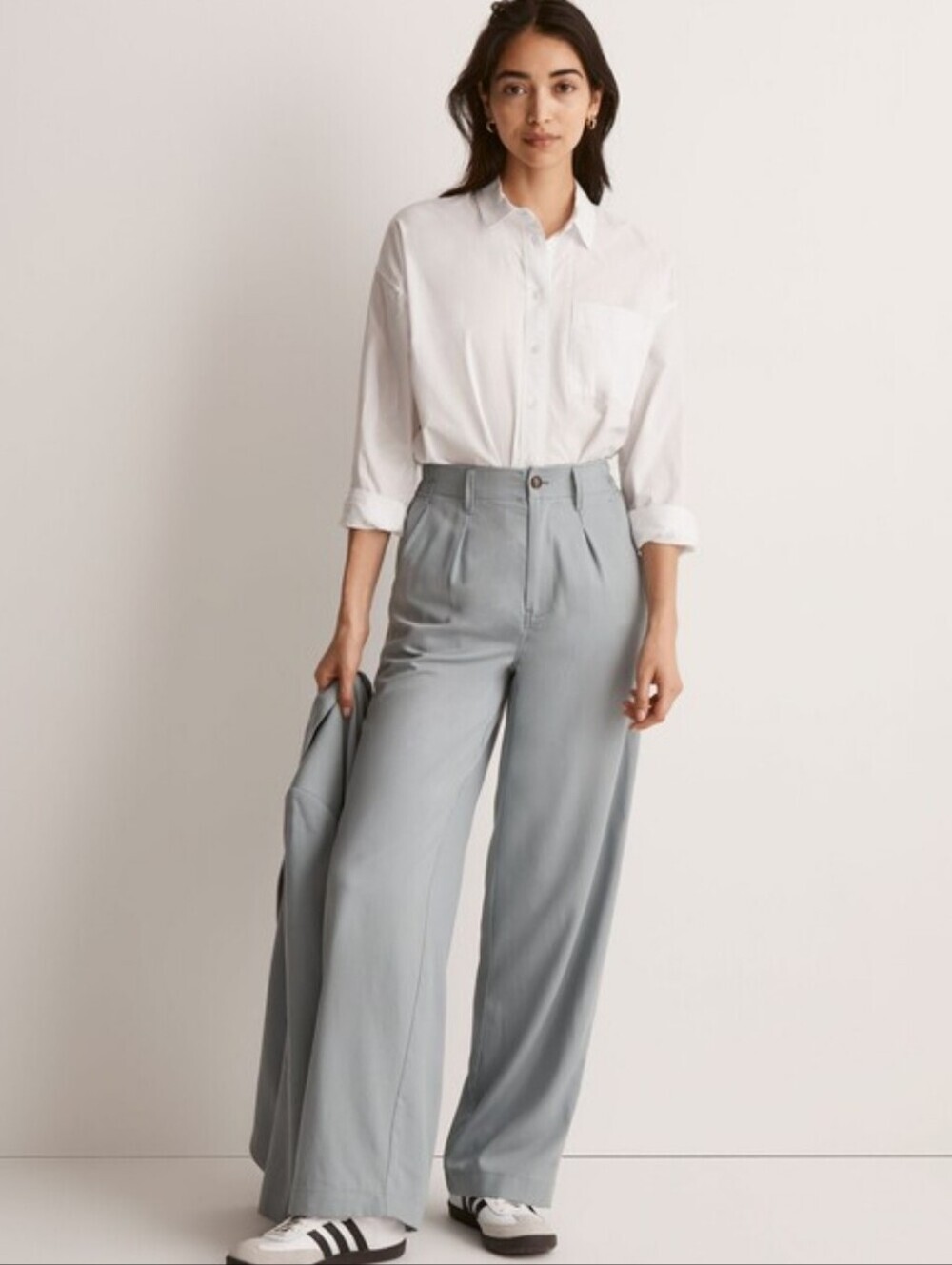 Madewell The Neale Straight Leg Drapeweave Pant Blue Size 0